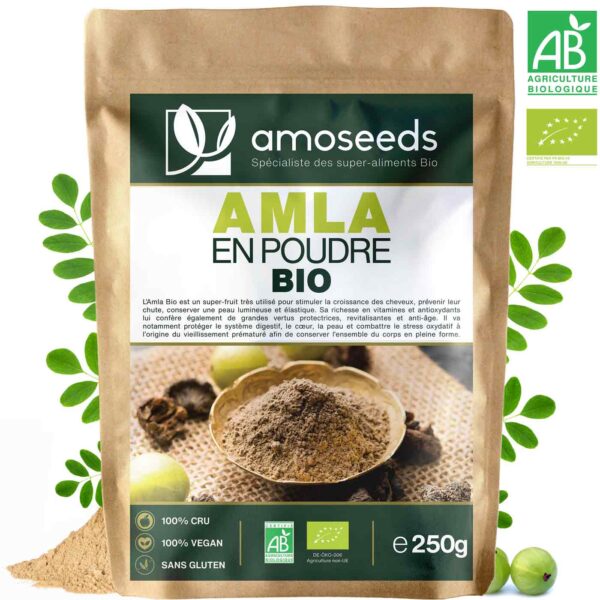 Amla en poudre bio amoseeds specialiste des super aliments Bio